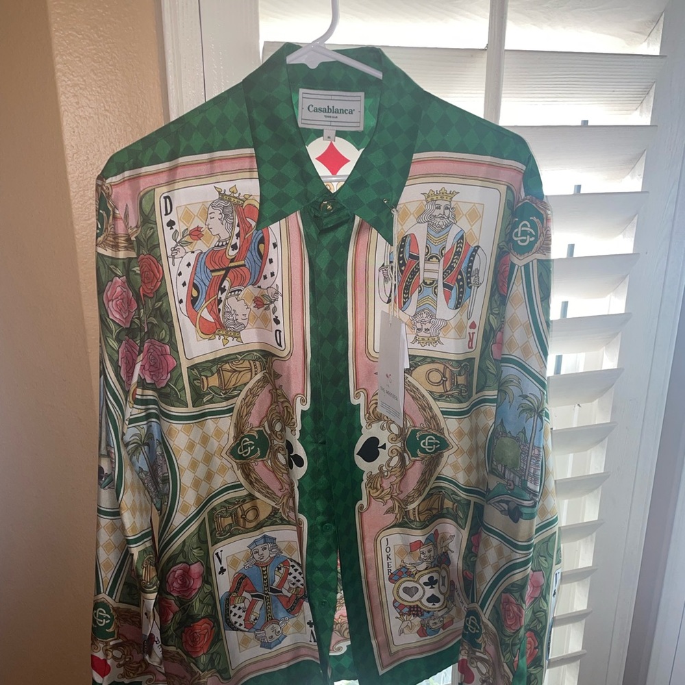 Casablanca Le Jardin Des Cartes Silk Shirt (Deck of Cards)